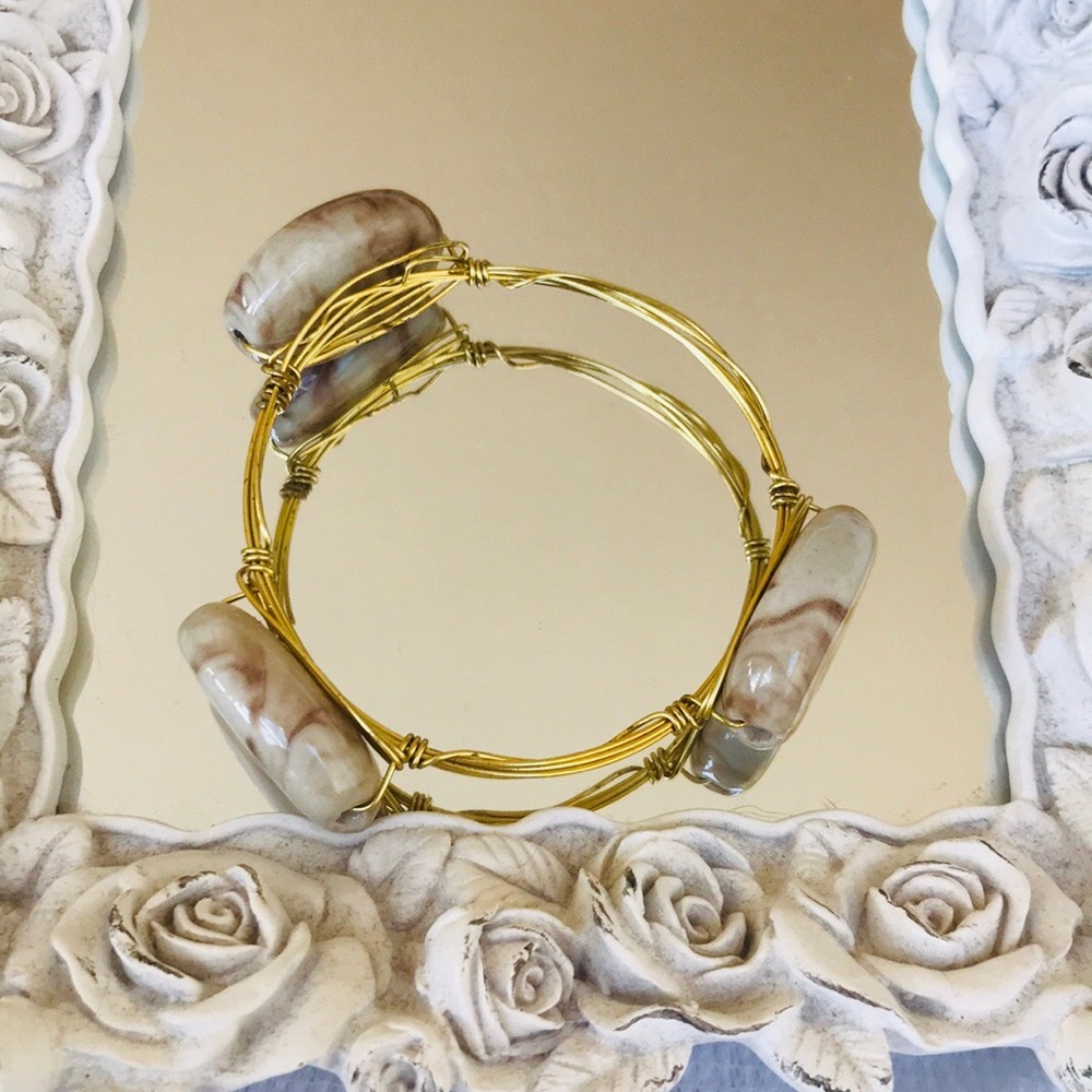 Marble Natural Stone Bangle Bracelet